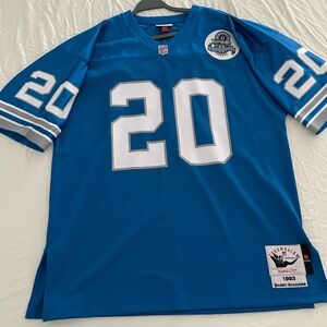 Mitchell & Ness Blue Detroit Lions Jersey